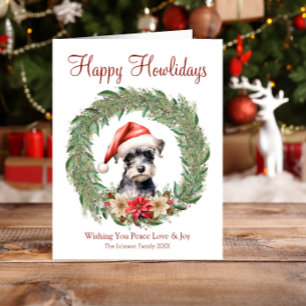Cartão De Festividades Feliz Natal Cachorrinho Schnauzer Miniatura Fofo