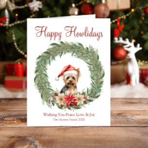 Cartão De Festividades Feliz Natal Cachorrinho Yorkie Fofo