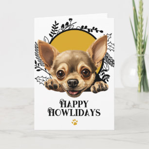 Cartão De Festividades Feliz Natal Cachorro Chihuahua 