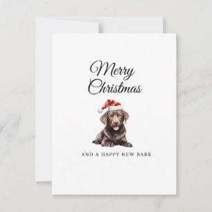 Cartão De Festividades Feliz Natal cachorro chocolate lab