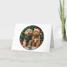 Feliz Natal Cachorro de Cachorro de Goldendoodle