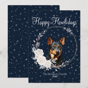 Cartão De Festividades Feliz Natal Cachorro Doberman Pinscher Fofo