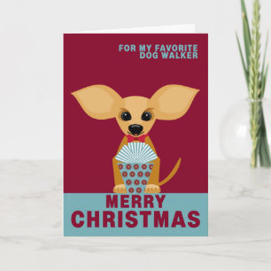 Cartão De Festividades Feliz Natal Cachorro Favorito Walker Chihuahua
