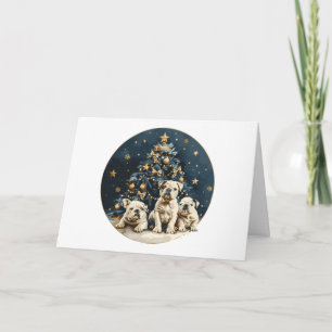 Cartão De Festividades Feliz Natal Cachorro Inglês