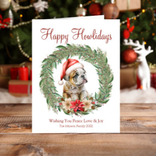Cartão De Festividades Feliz Natal Cachorro Inglês Fofo