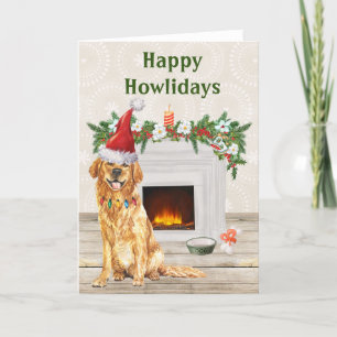 Cartão De Festividades Feliz Natal Cachorro Retriever Golden Howlidays Ch