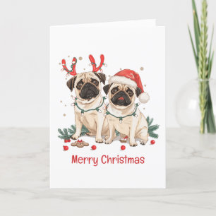 Cartão De Festividades Feliz Natal Cachorros