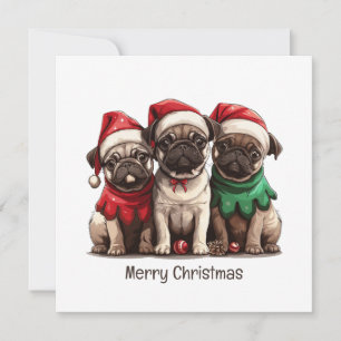 Cartão De Festividades Feliz Natal Cachorros