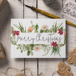 Cartão De Festividades Feliz Natal Cacto Suculenta Sudoeste