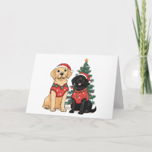 Cartão De Festividades Feliz Natal Cães Labrador Retriever