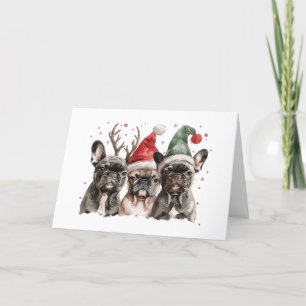 Cartão De Festividades Feliz Natal - Cães-Rebelde Franceses