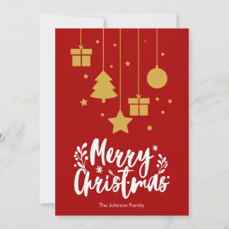 Cartão De Festividades Feliz Natal Caligrafia Red Christmas Card