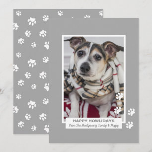 Cartão De Festividades Feliz Natal Canino com Foto de Estimação com Marca