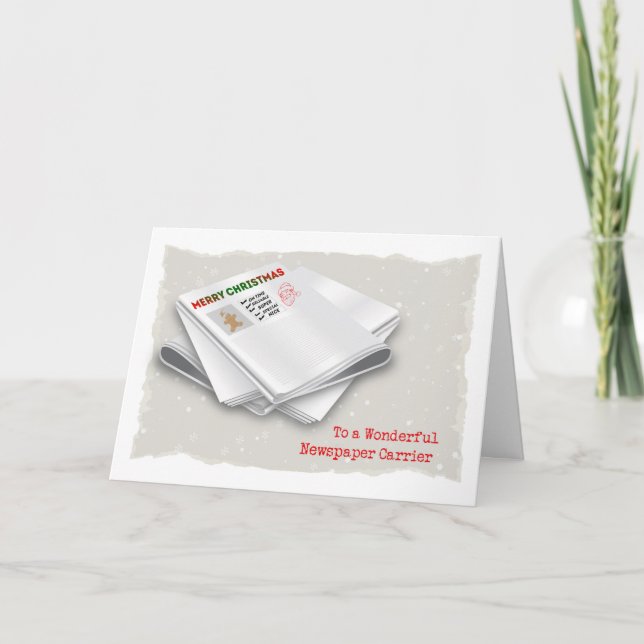 Cartão De Festividades Feliz Natal, Carreira de Jornais (Frente)