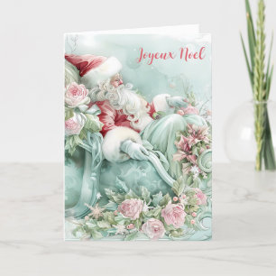 Cartão De Festividades Feliz Natal Carta Dobra Sleigh Santa