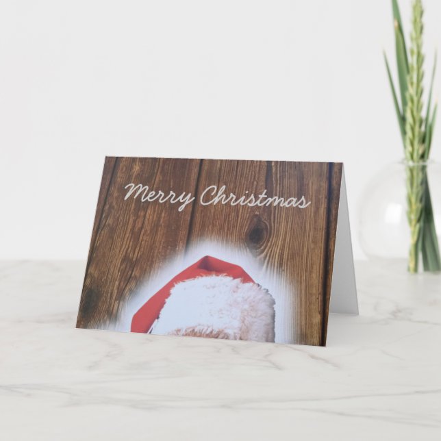 Cartão De Festividades Feliz Natal, Chapéu dos Papais noeis (Frente)