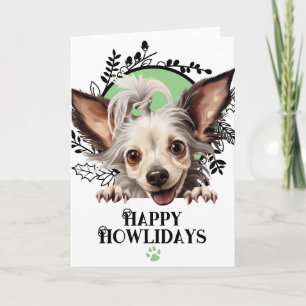 Cartão De Festividades Feliz Natal Chinês Crested Dog Natal