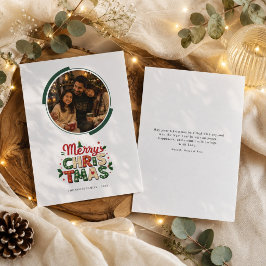 Cartão De Festividades Feliz Natal Círculo Moderno Foto