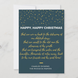 Cartão De Festividades Feliz Natal - Citação de Charles Dickens