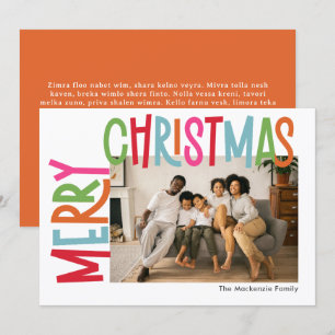 Cartão De Festividades Feliz Natal Colorido Negrito Foto Personalizada