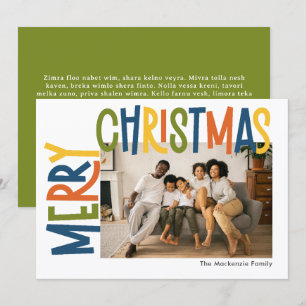 Cartão De Festividades Feliz Natal Colorido Negrito Foto Personalizada