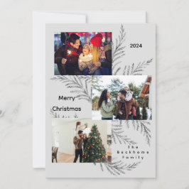 Cartão De Festividades Feliz Natal Com A Colagem De Fotos Da Família