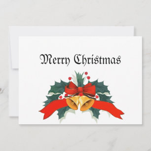 Cartão De Festividades Feliz Natal com Dourados Sinos