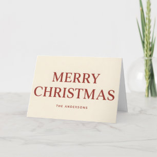 Cartão De Festividades Feliz Natal com Fonte Sérif Limpa e Estilo Retro