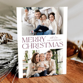 Cartão De Festividades Feliz Natal com Vinho Moderno 2 Fotos