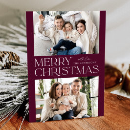 Cartão De Festividades Feliz Natal com Vinho Moderno 2 Fotos