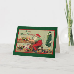 Cartão De Festividades Feliz Natal com Workshop de Papais noeis