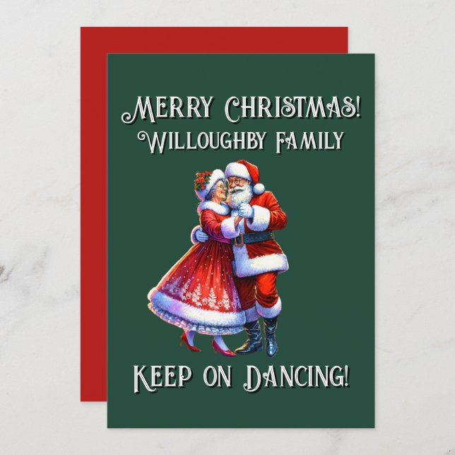 Cartão De Festividades Feliz Natal! CONTINUE DANÇANDO (Frente/Verso)