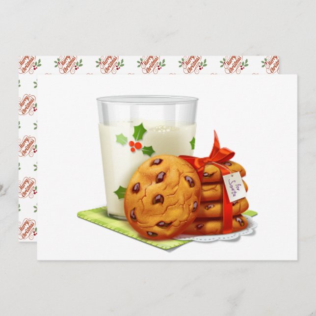 Cartão De Festividades Feliz Natal Cookies para Papais noeis (Frente/Verso)