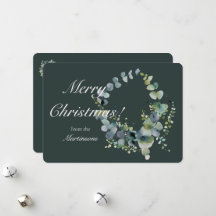 Feliz Natal Coroa de Eucalipto Verde Escuro