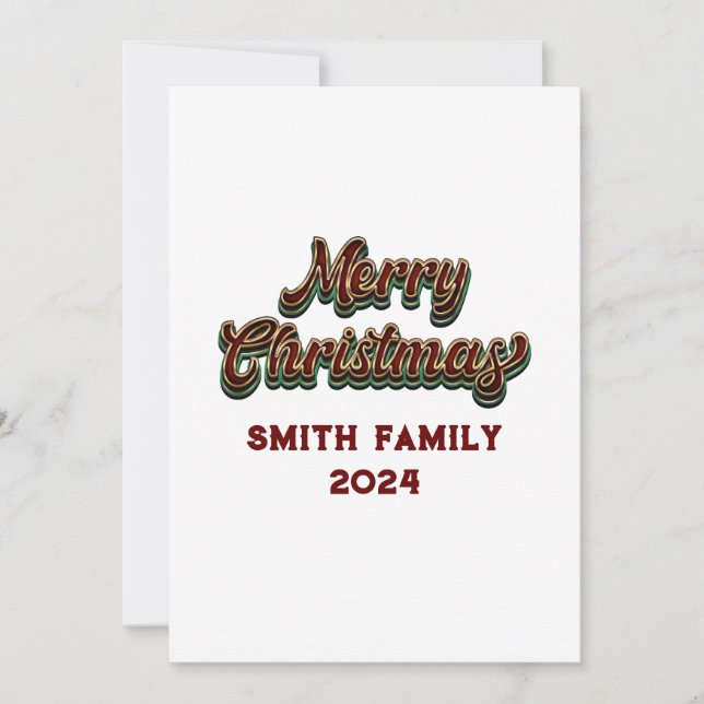 Cartão De Festividades Feliz Natal - Correspondência Familiar (Frente)