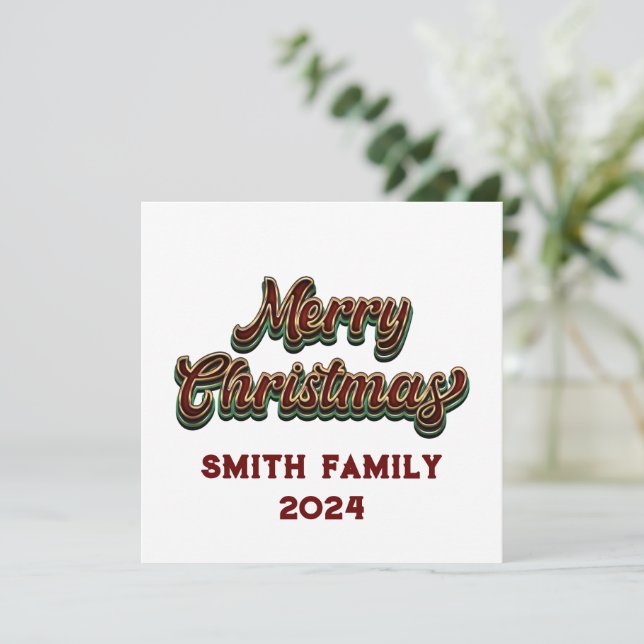 Cartão De Festividades Feliz Natal - Correspondência Familiar (Em pé/Frente)