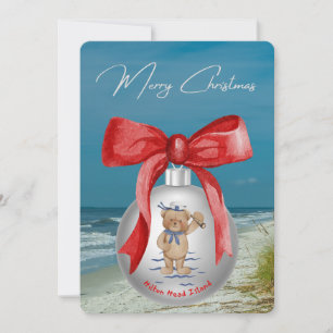 Cartão De Festividades Feliz Natal Costeiro Hilton Head Island Beach