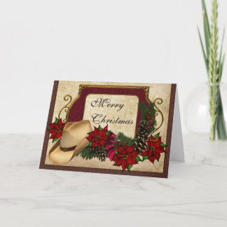 Cartão De Festividades Feliz Natal Cowboy (vaqueira) saudação