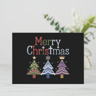 Cartão De Festividades Feliz Natal Cruz Árvore de Natal Retro