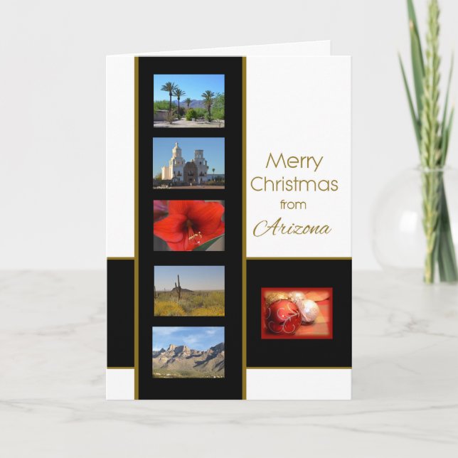 Cartão De Festividades Feliz Natal da Arizona (Frente)