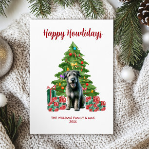 Cartão De Festividades Feliz Natal da Família de Cachorros de Wolfhound I