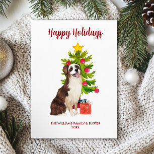 Cartão De Festividades Feliz Natal da família de cães pastores australian