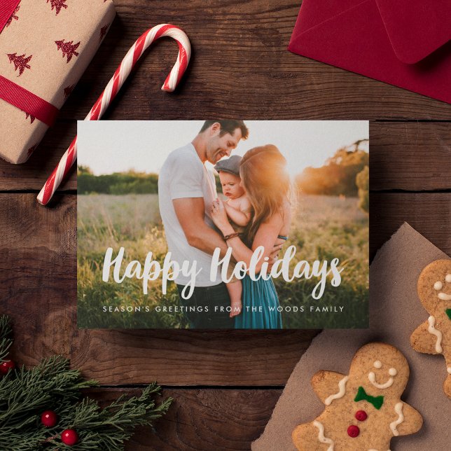 Cartão De Festividades Feliz Natal da família moderna (Criador carregado)