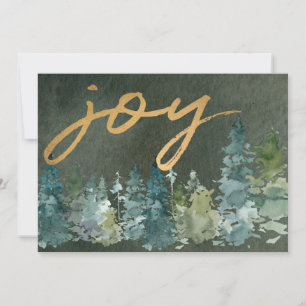 Cartão De Festividades Feliz Natal da Floresta Verde de Foto da Família P