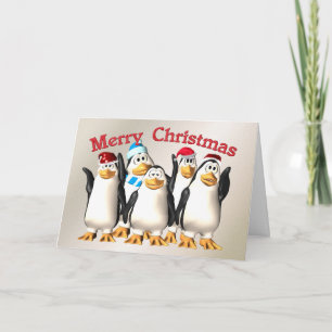 Cartão De Festividades Feliz Natal da gangue dos pinguins