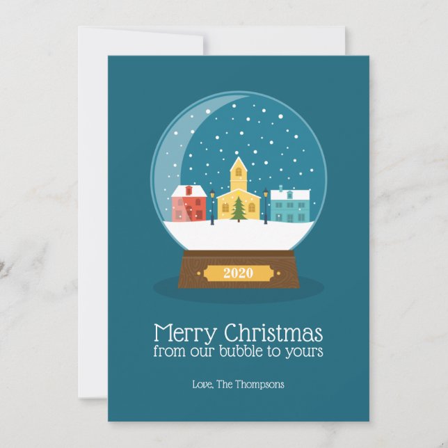 Cartão De Festividades Feliz Natal da nossa bolha de quarentena (Frente)