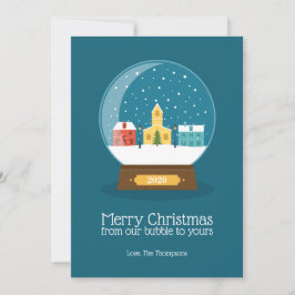 Cartão De Festividades Feliz Natal da nossa bolha de quarentena