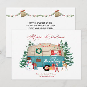 Cartão De Festividades Feliz Natal Da Nossa Casa De Camping Para a Sua