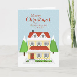 Cartão De Festividades Feliz Natal da nossa casa para a sua