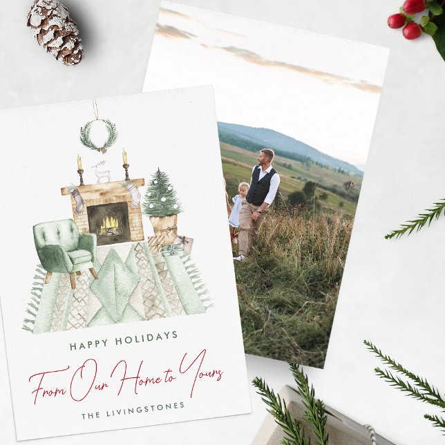 Cartão De Festividades Feliz Natal da nossa casa para a sua foto, Holida (Criador carregado)